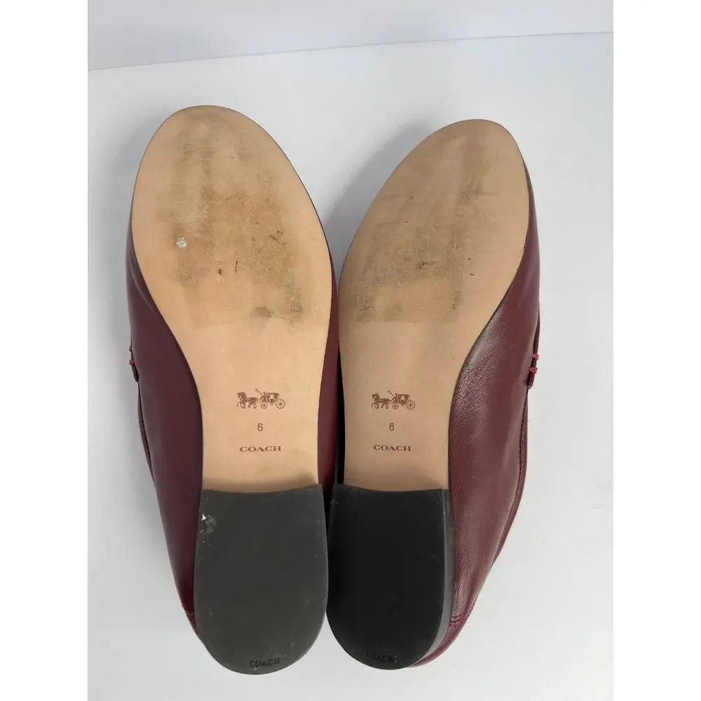 Coach Haley Wine Leather Horsebit Loafers - Classic Chic Almond Toe Flats size 6 - Picture 6 of 7